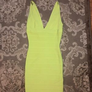 NEON green Herve Leger dress